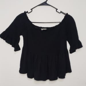 Off shoulder black crop top
